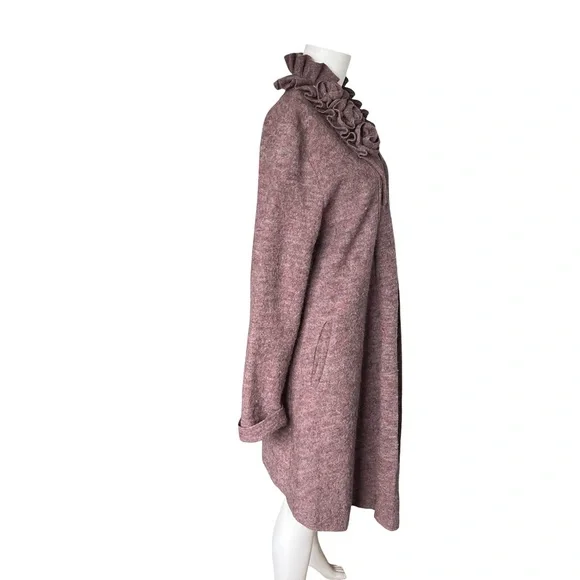 Soft Surroundings Wool Open Front Cardigan Sweater Knit Dusty Pink Size Large L - Picture 4 of 9